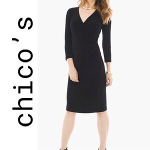 Chico’s Size 1 Traveler Classic Rosemary Wrap Dress Ladies Petite Chicos Size MP